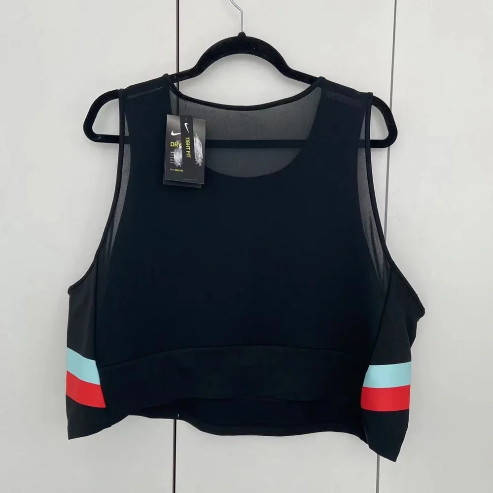 Women's Nike Color-block Stripe Cropped Training Tank Size 3X
